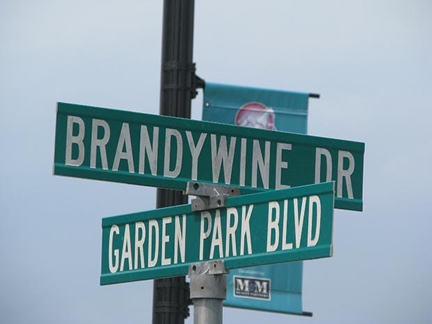 The old road sign is all that's left of Brandywine.