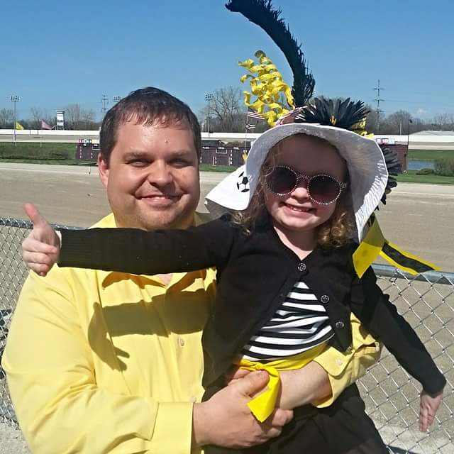 Ayers Ratliff with his daughter Annie at Northfield Park on Kentucky Derby Day, 2015
