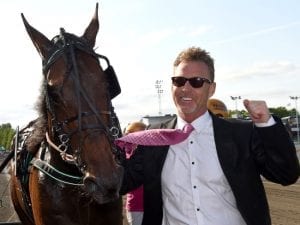 On the Elitlopp undercard, Jimmy Takter won The Fyraåringseliten (Elite race for four-year-olds) with 2015 Hambletonian winner Pinkman | Kanal75