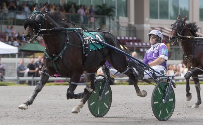 Racing Hill (Brett Miller) set a career best 1:48.4 while winning the 50th edition of the Delvin Miller Adios | Chris Gooden
