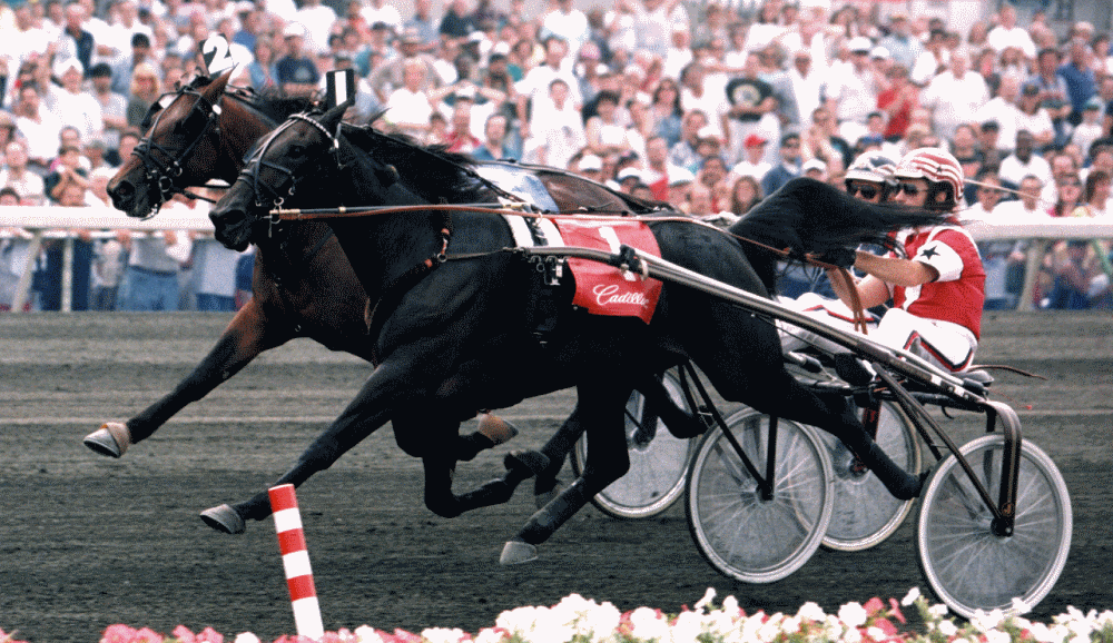 Continentalvictory (1, Mike Lachance) defeated Lindy Lane in a thrilling Hambletonian finish 20 years ago | Courtesy Hambletonian Society