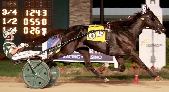Hannelore Hanover (Yannick Gingras) easily defeated the boys in the $220,000 Centaur Trotting Classic Saturday at Hoosier Park. | Linscott Photography