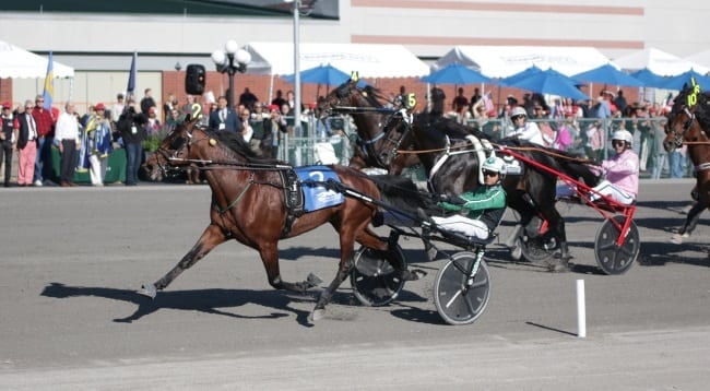 Trainer/driver Ake Svanstedt piloted Resolve to a 2:23.4 mile-and-a-quarter world record in the $1 million Yonkers Invitational Trot Saturday afternoon. | Mike Lizzi