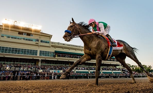 Arrogate, ridden by Mike Smith, won Saturday's $12 million Pegasus World Cup Invitational at Gulfstream Park in Florida. | Alex Evers/Eclipse Sportswire/Getty Images