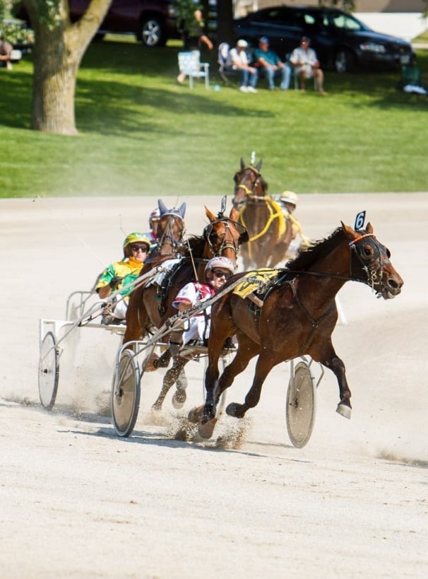 John Campbell (shown leading the field in the 2013 Legends Day Trot), said he's happy it worked out for his last drive to bring his career full circle back to rural Ontario | Dave Landry