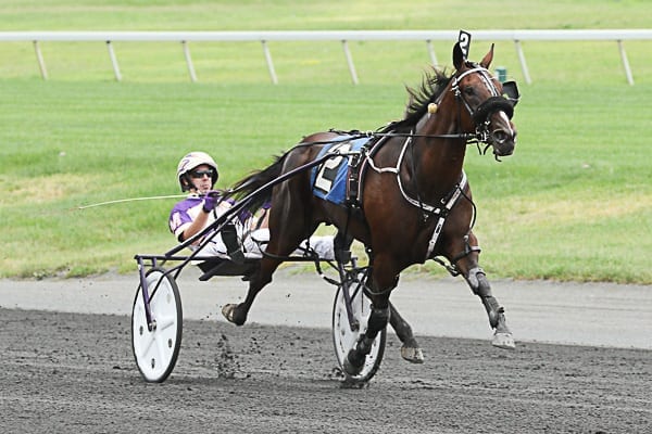 Blazin Britches (David Miller) equalling the 1:48.4 track record with a win in the Shady Daisy | Michael Lisa