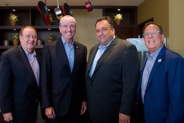 From left: Former NJ governor Richard Codey, governor-elect Phil Murphy, SBOANJ president Mark Ford and SBOANJ member Mike Gulotta | Courtesy SBOANJ