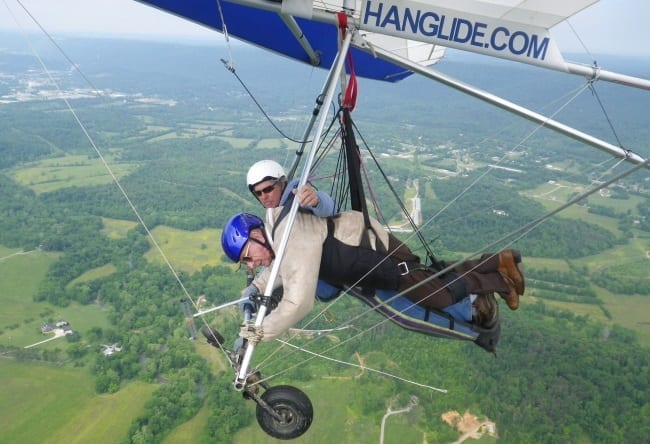 On this 90th birthday, Beissinger wanted to try sky diving, but his children vetoed that. Instead, they settled on hang gliding near Lookout Mountain, Georgia