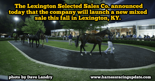 Fasig-Tipton will play host to the inaugural Lexington Selected Mixed Sale on Oct. 7 following the Kentucky Futurity card at Red Mile. Dave Landry