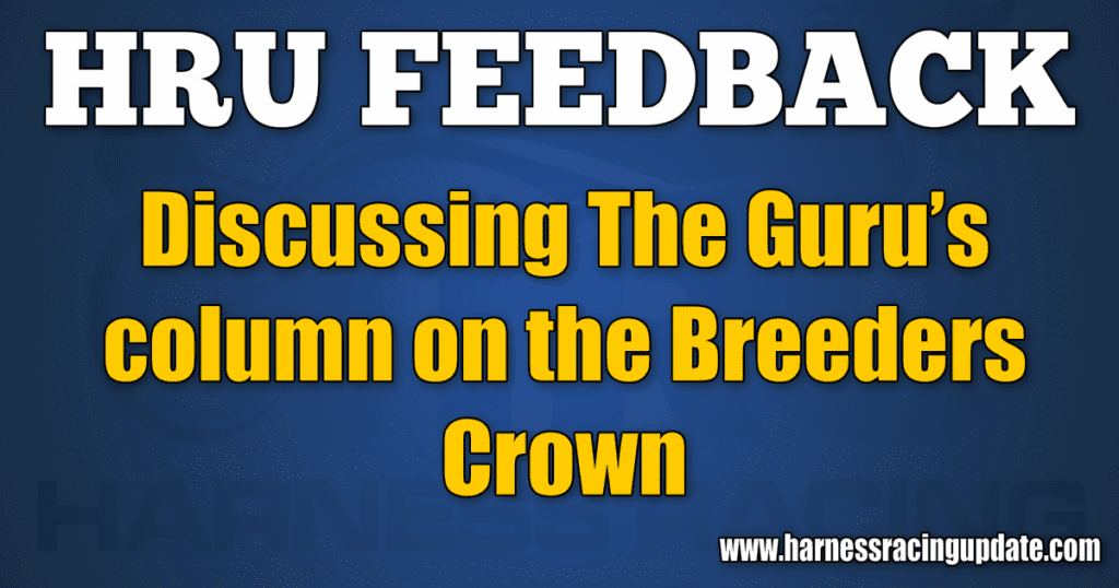 Discussing The Guru’s column on the Breeders Crown