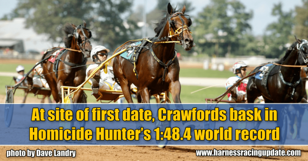 At site of first date, Crawfords bask in Homicide Hunter’s 1:48.4 world record