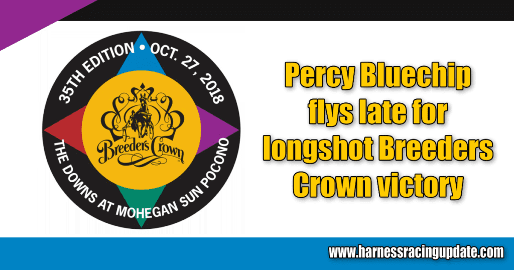 Percy Bluechip flys late for longshot Breeders Crown victory