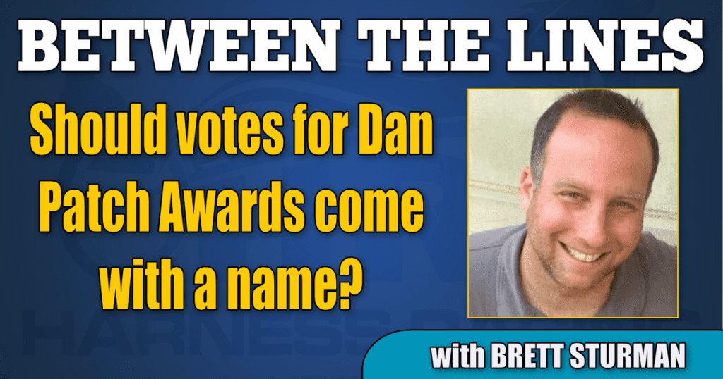 Should votes for Dan Patch Awards come with a name?