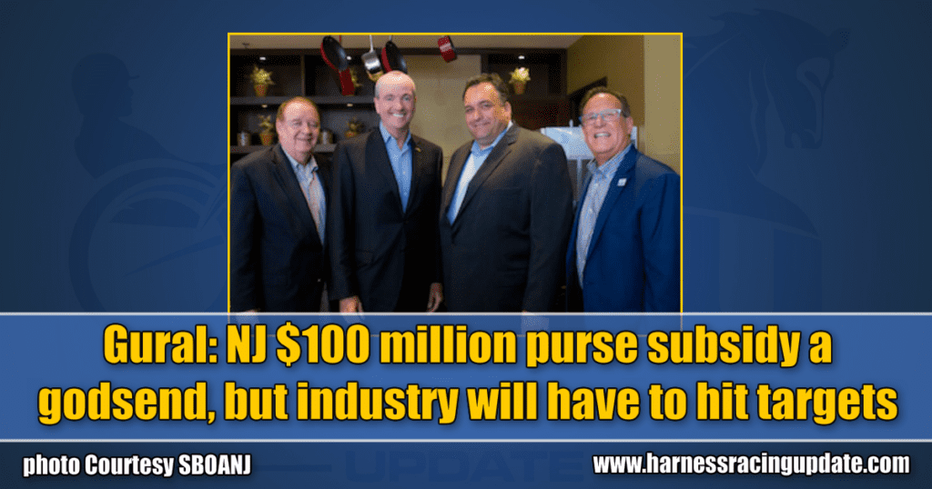 Gural: NJ $100 million purse subsidy a godsend, but industry will have to hit targets