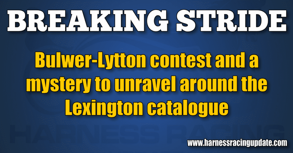 Bulwer-Lytton contest and a mystery to unravel around the Lexington catalogue
