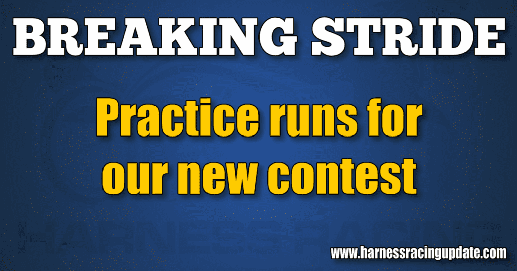 Practice runs for our new contest