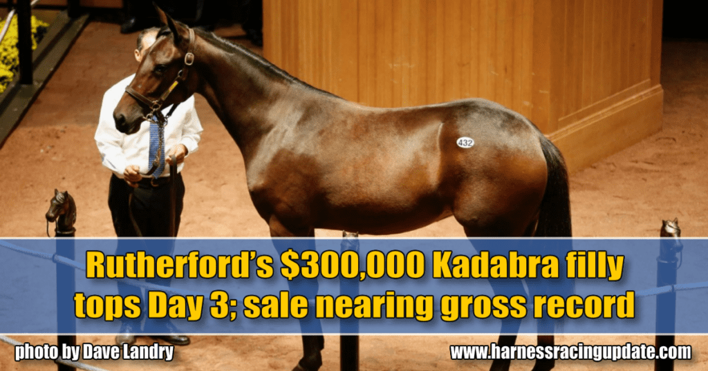 Rutherford’s $300,000 Kadabra filly tops Day 3; sale nearing gross record