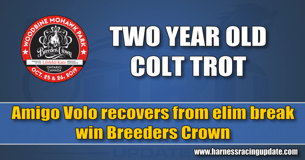 Amigo Volo recovers from elim break win Breeders Crown