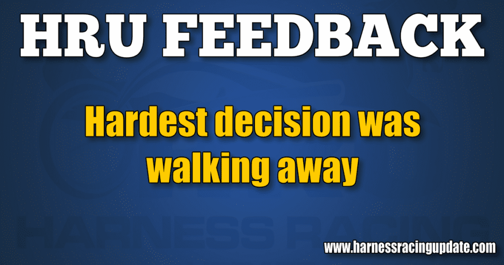Hardest decision was walking away