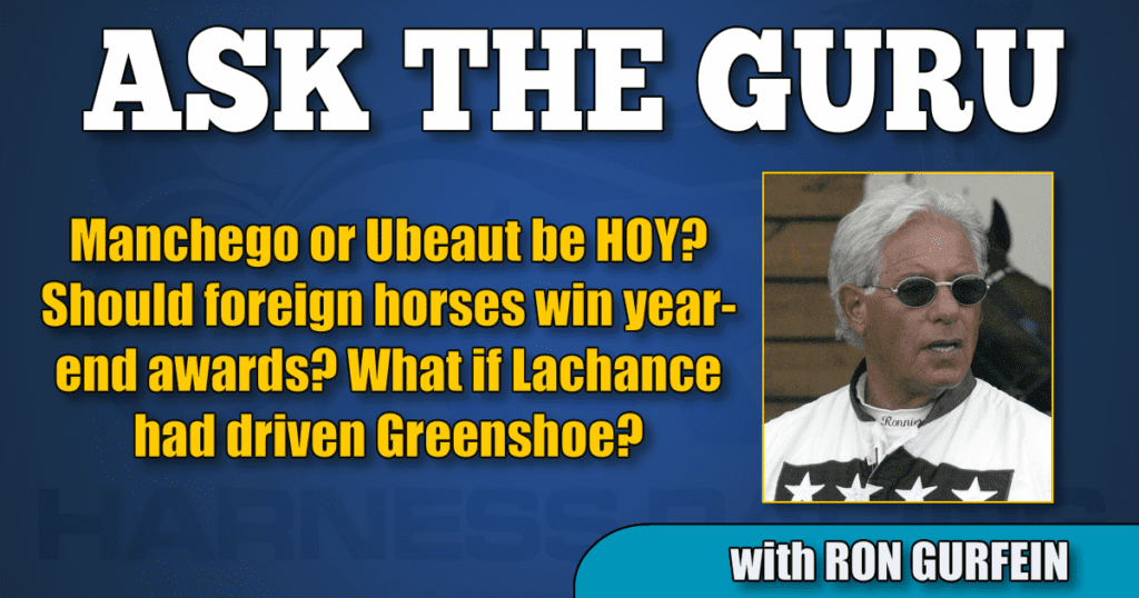 Manchego or Ubeaut be HOY? Should foreign horses win year-end awards? What if Lachance had driven Greenshoe?