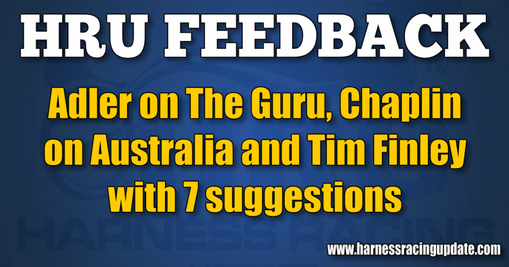 Adler on The Guru, Chaplin on Australia and Tim Finley with 7 suggestions
