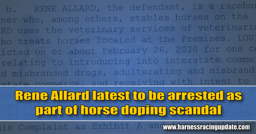Rene Allard latest to be arrested as part of horse doping scandal