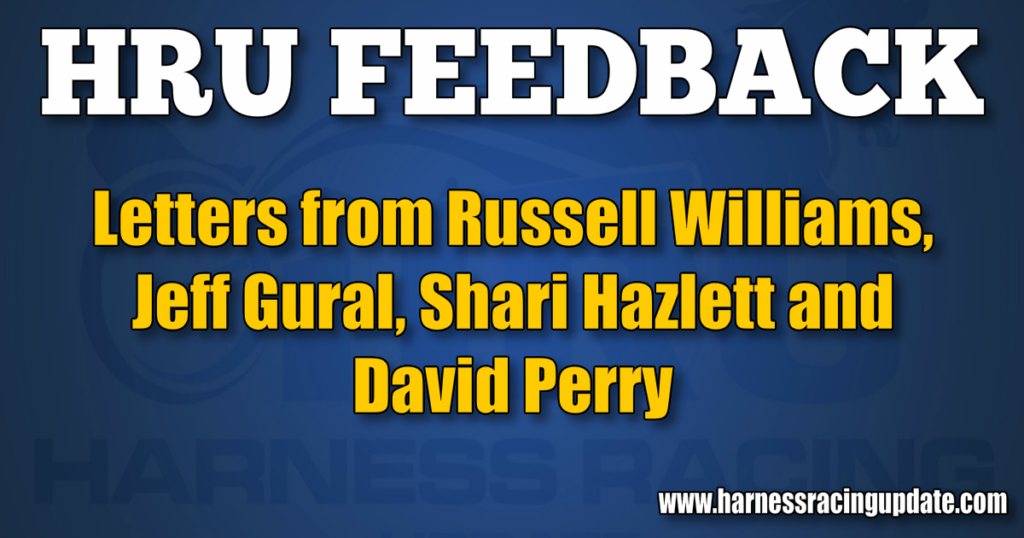 Letters from Russell Williams, Jeff Gural, Shari Hazlett and David Perry