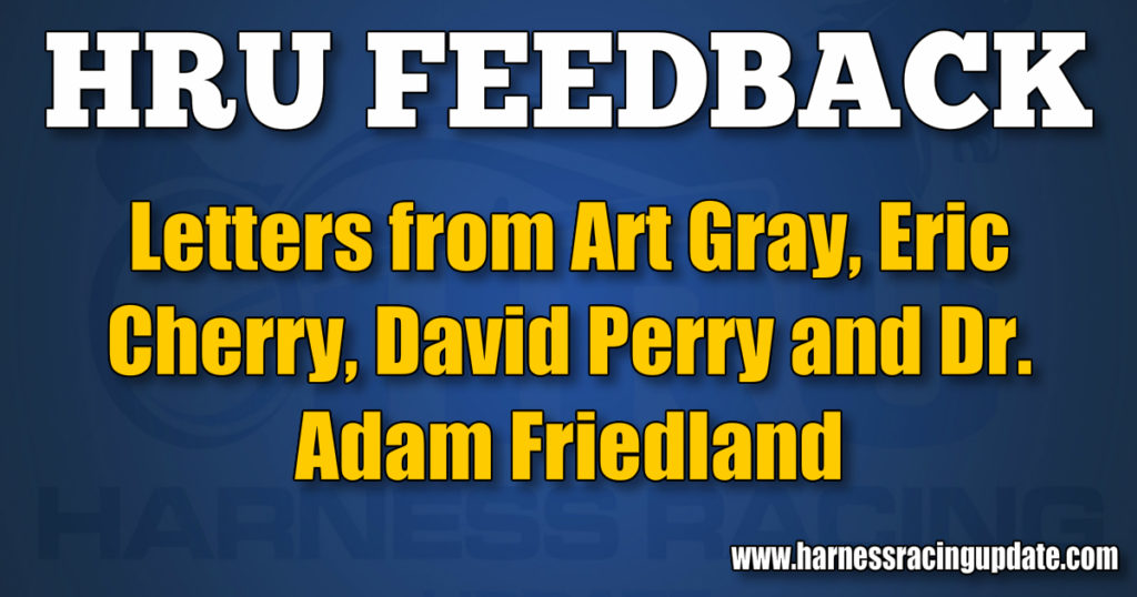 Letters from Art Gray, Eric Cherry, David Perry and Dr. Adam Friedland