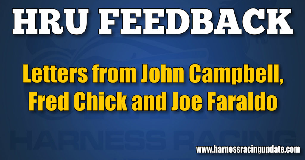 Letters from John Campbell, Fred Chick and Joe Faraldo