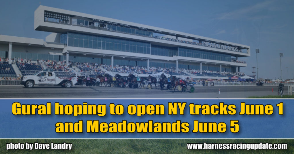 Gural hoping to open NY tracks June 1 and Meadowlands June 5