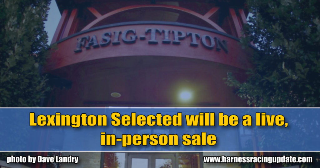 Lexington Selected will be a live, in-person sale