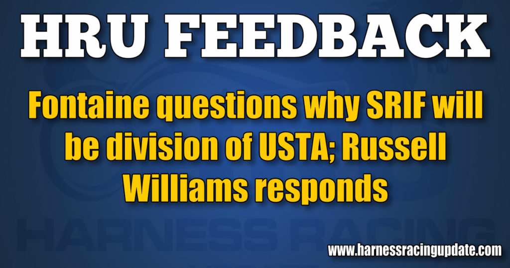 Fontaine questions why SRIF will be division of USTA; Russell Williams responds