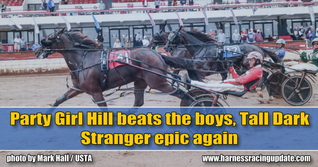 Party Girl Hill beats the boys, Tall Dark Stranger epic again