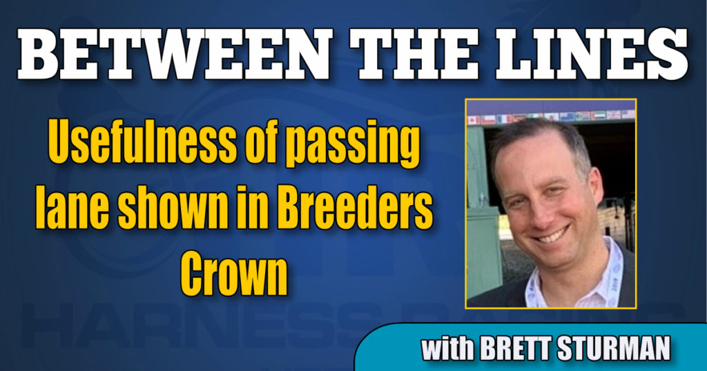 Usefulness of passing lane shown in Breeders Crown