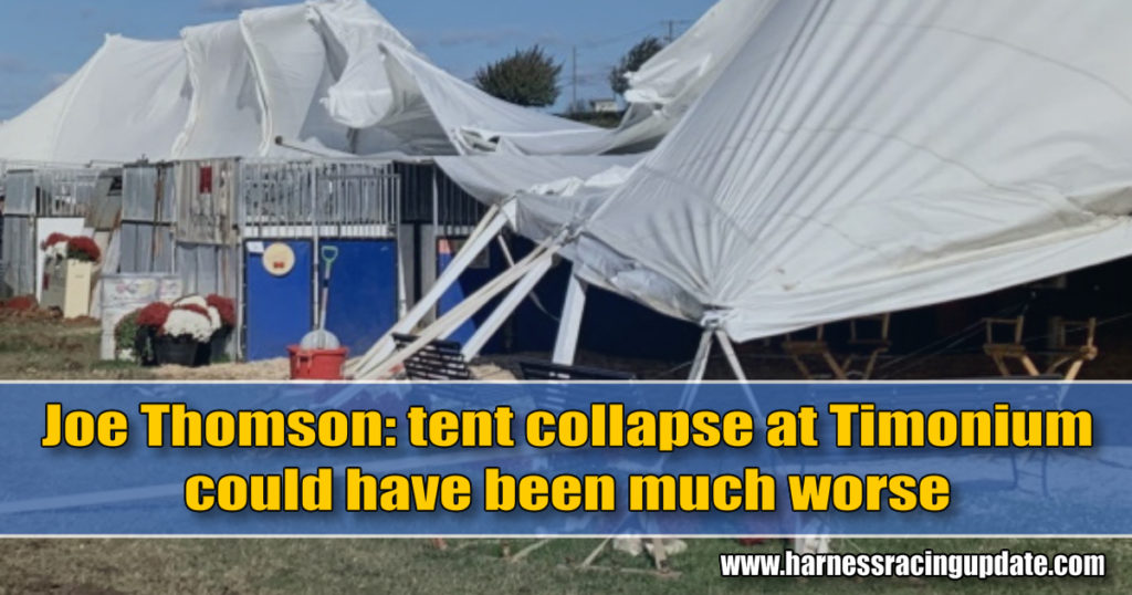 Joe Thomson: tent collapse at Timonium could have been much worse