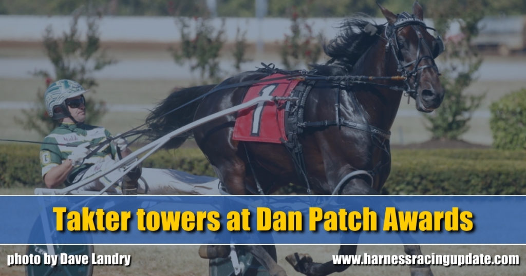 Takter towers at Dan Patch Awards