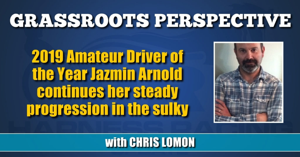 2019 Amateur Driver of the Year Jazmin Arnold continues her steady progression in the sulky