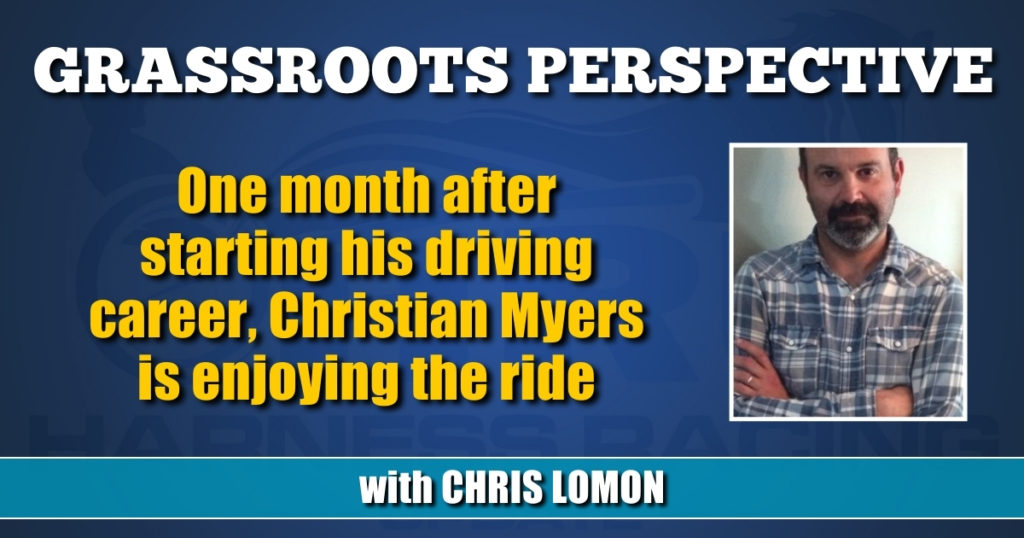 One month after starting his driving career, Christian Myers is enjoying the ride