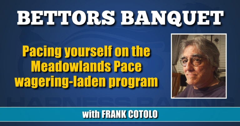 Pacing yourself on the Meadowlands Pace wagering-laden program