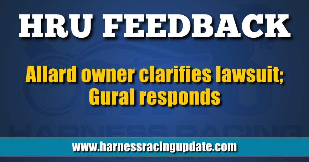 Allard owner clarifies lawsuit; Gural responds