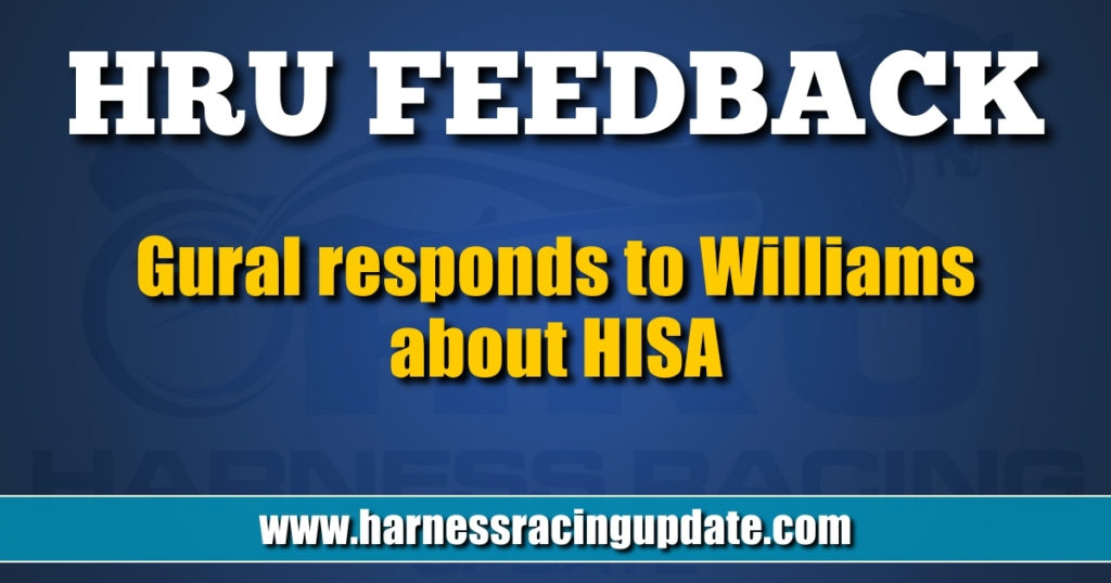 Gural responds to Williams about HISA