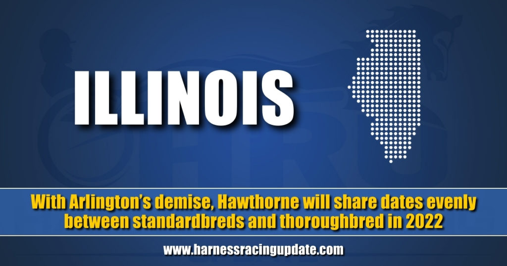 With Arlington’s demise, Hawthorne will share dates evenly between standardbreds and thoroughbred in 2022