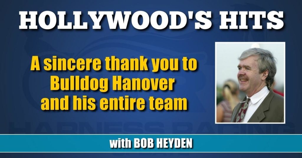 A sincere thank you to Bulldog Hanover and his entire team