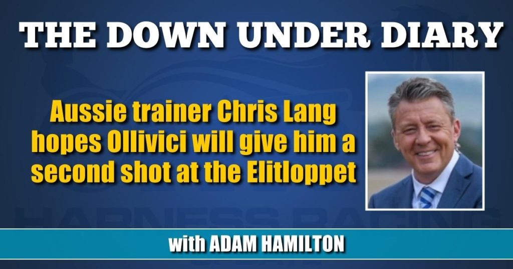 Aussie trainer Chris Lang hopes Ollivici will give him a second shot at the Elitloppet