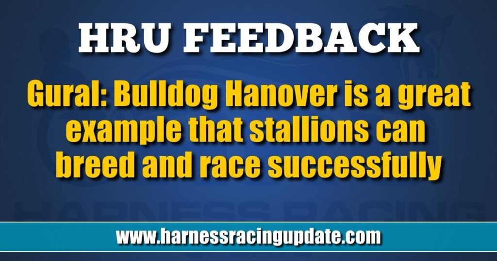 Gural: Bulldog Hanover is a great example that stallions can breed and race successfully
