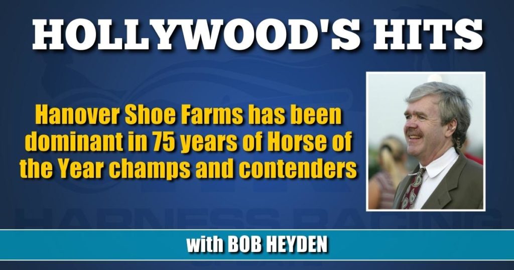 Hanover Shoe Farms has been dominant in 75 years of Horse of the Year champs and contenders