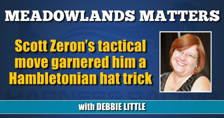 Scott Zeron’s tactical move garnered him a Hambletonian hat trick